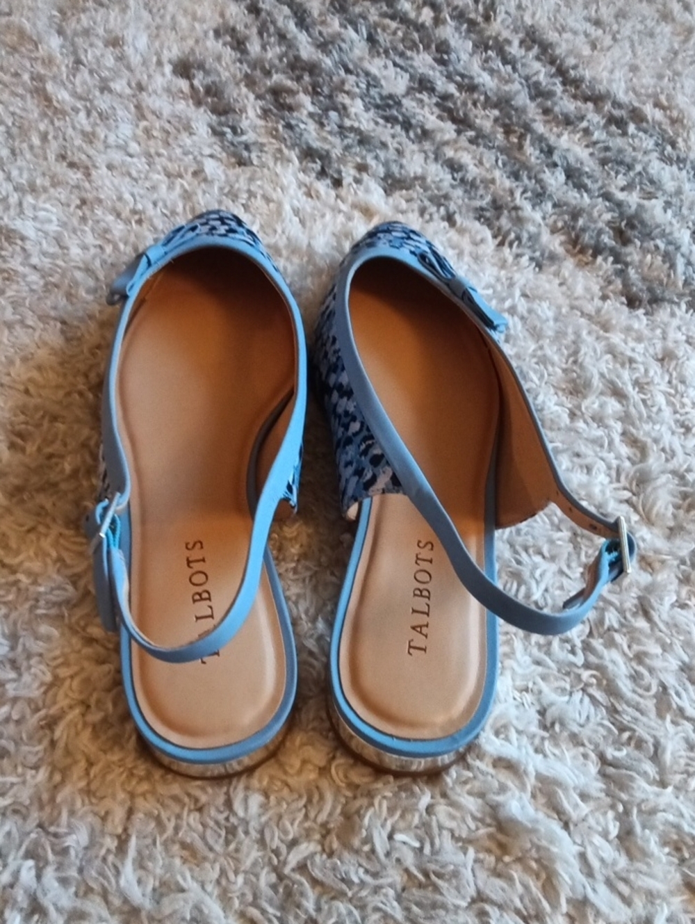 Talbots Light Blue Floral Slingback Flats - Picture 12 of 12